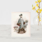 Edwardian Lady in een mooie Mode Kaart (Gele Bloem)