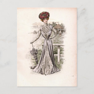 Edwardian Lady met Mode van de overgrote meerderh Briefkaart