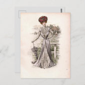 Edwardian Lady met Mode van de overgrote meerderh Briefkaart (Voorkant / Achterkant)