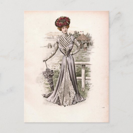 Edwardian Lady met Mode van de overgrote meerderh Briefkaart (Voorkant)
