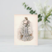 Edwardian Lady , met Rozen Mode Briefkaart (Staand voorkant)