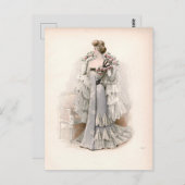 Edwardian Lady , met Rozen Mode Briefkaart (Voorkant / Achterkant)