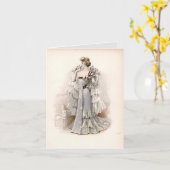 Edwardian Lady , met Rozen  Mode Kaart (Gele Bloem)