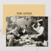 EDWARDIAN PERIODE PICNIC FUNNY FLY MAN BEAUTY VROU KAART (Voorkant / Achterkant)