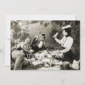 EDWARDIAN PERIODE PICNIC FUNNY FLY MAN BEAUTY VROU KAART (Voorkant)