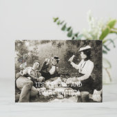 EDWARDIAN PERIODE PICNIC FUNNY FLY MAN BEAUTY VROU KAART (Staand voorkant)