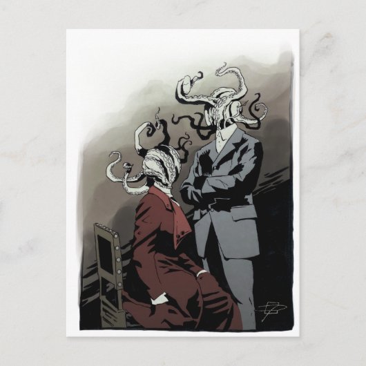 Edwardian Tentacled Couple Briefkaart (Voorkant)