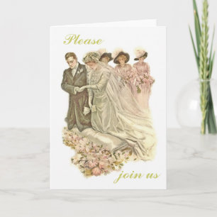 Edwardian Vintage Wedding Invitation Kaart