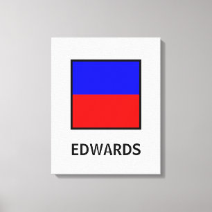 Edwards familienaam nautische vlag canvas afdruk