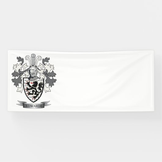 Edwards Family Crest Coat of Arms Spandoek (Horizontaal)