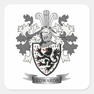 Edwards Family Crest Coat of Arms Vierkante Sticker