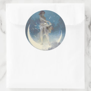 Edwin Blashfield Stars Scattering Art Nouveau Ronde Sticker
