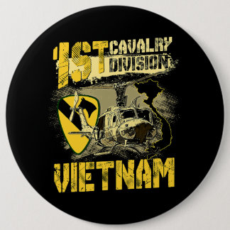 EE1 Huey Helikopter 1st Cavalry Division Vietnam V Ronde Button 6,0 Cm
