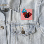 EE-JOUW! Cateman Vierkante Button 5,1 Cm (In situ)