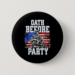 Eed boven partij ons patriottisch leger soldaat ronde button 5,7 cm