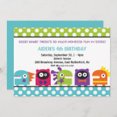 Eeek ! Rawr ! Invitation de monstre (Devant / Derrière)