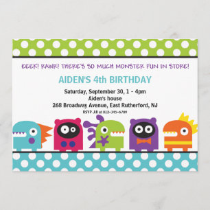 Eeek ! Rawr ! Invitation de monstre