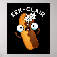 Eek-clair Funny Eclair Pun Dark BG