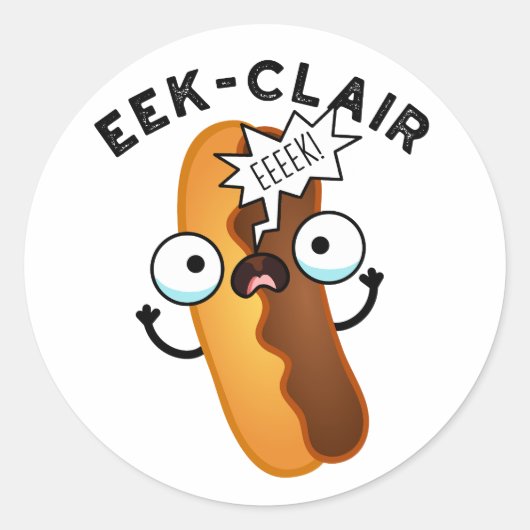 Eek-clair Grappige Eclair Grap Ronde Sticker (Voorkant)