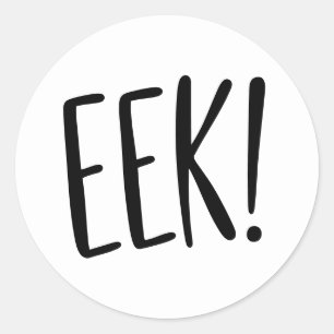 EEK! Grappige Halloween Schattige en spooky Zwar Ronde Sticker