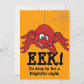 Eek! Grote uitnodiging van de rode spin Halloween (Voorkant)