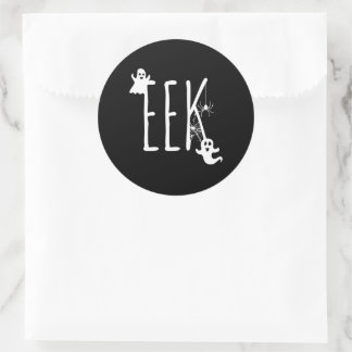 EEK Halloween Geest Spokerig Thema & Spin Black Ronde Sticker