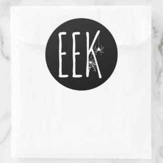 EEK Halloween Spinnenweb Zwart Ronde Sticker