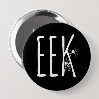 EEK Spider & Cobweb Halloween Wit op Zwart Ronde Button 4,0 Cm