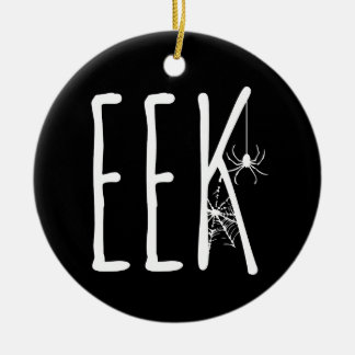 Eek Spin en Spinnenweb Griezelige Halloween BLK Keramisch Ornament
