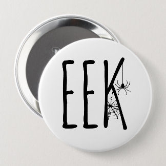 EEK Spin en Spinnenweb Halloween Zwart en Wit Ronde Button 4,0 Cm