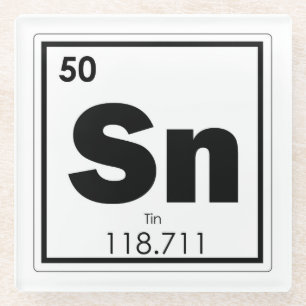 Eek van het teken van het teken van tin-element glazen onderzetter