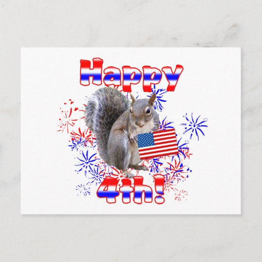 Eekhoorn 4 juli briefkaart (Voorkant)