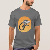  Eekhoorn Aap Tekening en Gestileerde Zon T-shirt (Voorkant)