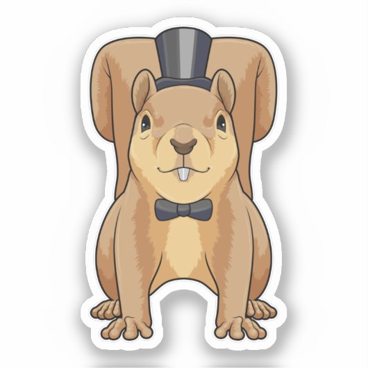 Eekhoorn als bruidegom met pak sticker (Voorkant)