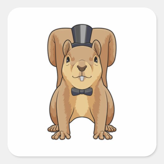 Eekhoorn als groom met Suit Vierkante Sticker (Voorkant)