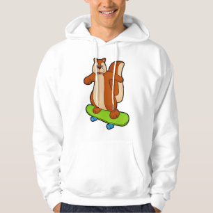 Eekhoorn als Skater met skateboard Hoodie