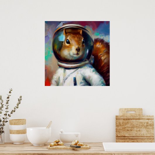 eekhoorn astronaut poster (Keuken)