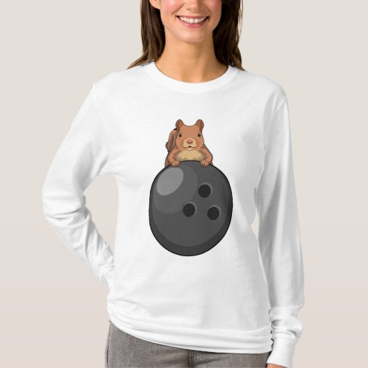 Eekhoorn bij Bowling met Bowling-bal T-shirt (Voorkant)