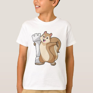 Eekhoorn bij Chess met Chess-stukje King T-shirt