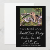 eekhoorn BirthDay Invites Kaart (Voorkant / Achterkant)