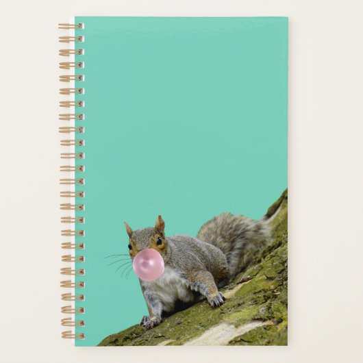 Eekhoorn blazen een Bubblegum Bubble Animal Foto Planner (Voorkant)