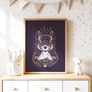 Eekhoorn   Bosdier Eekhoorn Muurprint  Poster
