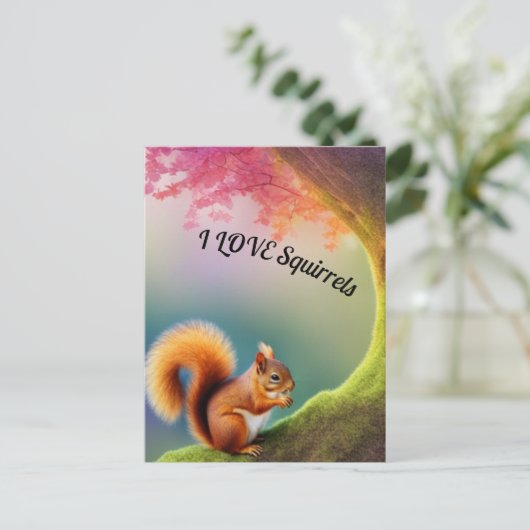 eekhoorn briefkaart (Staand voorkant)