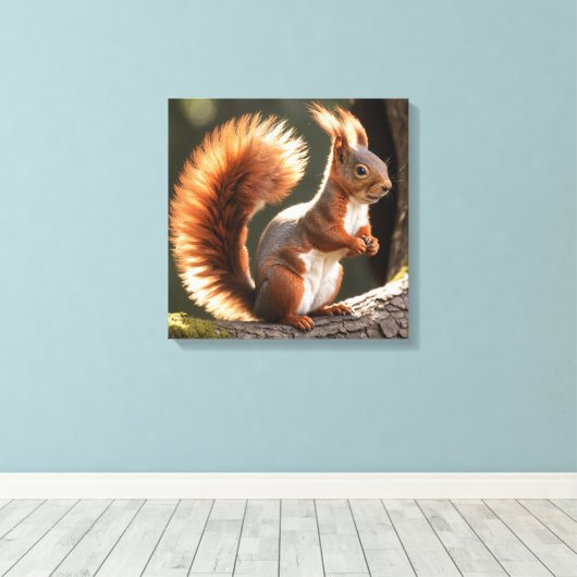 eekhoorn canvas afdruk (Insitu (Houten vloer))