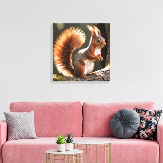 eekhoorn canvas afdruk (Insitu (Woonkamer))