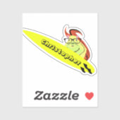 Eekhoorn cartoon surfplank sticker (Vel)