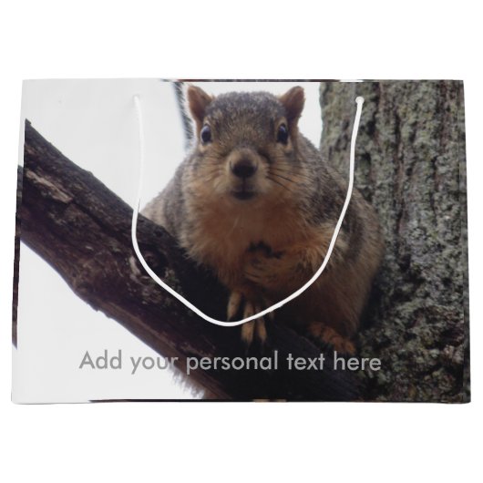 Eekhoorn die naar je cadeautas kijkt (Voorkant)