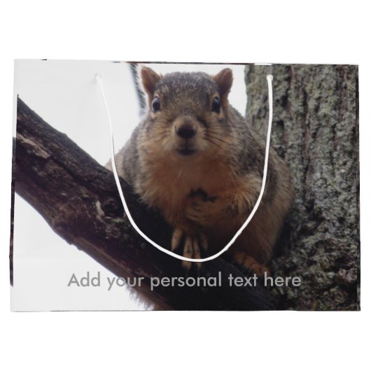 Eekhoorn die naar je cadeautas kijkt (Achterkant)