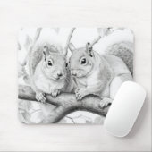 Eekhoorn Dier Discovery Wild Natuur Ink Sketch Muismat (Met muis)