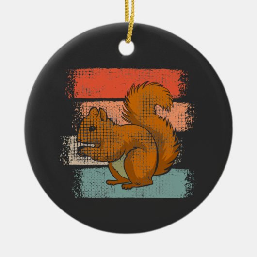 Eekhoorn Dierenretro Keramisch Ornament (Voorkant)